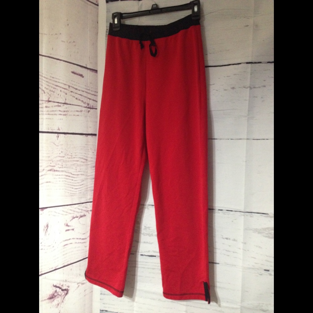 Village Sports Size Small Red & Black Sweat Pants